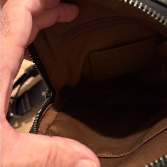 Coach Sullivan Crossbody in Tan Signature Canvas and Black Pebbled Leather - Picture 5 of 8